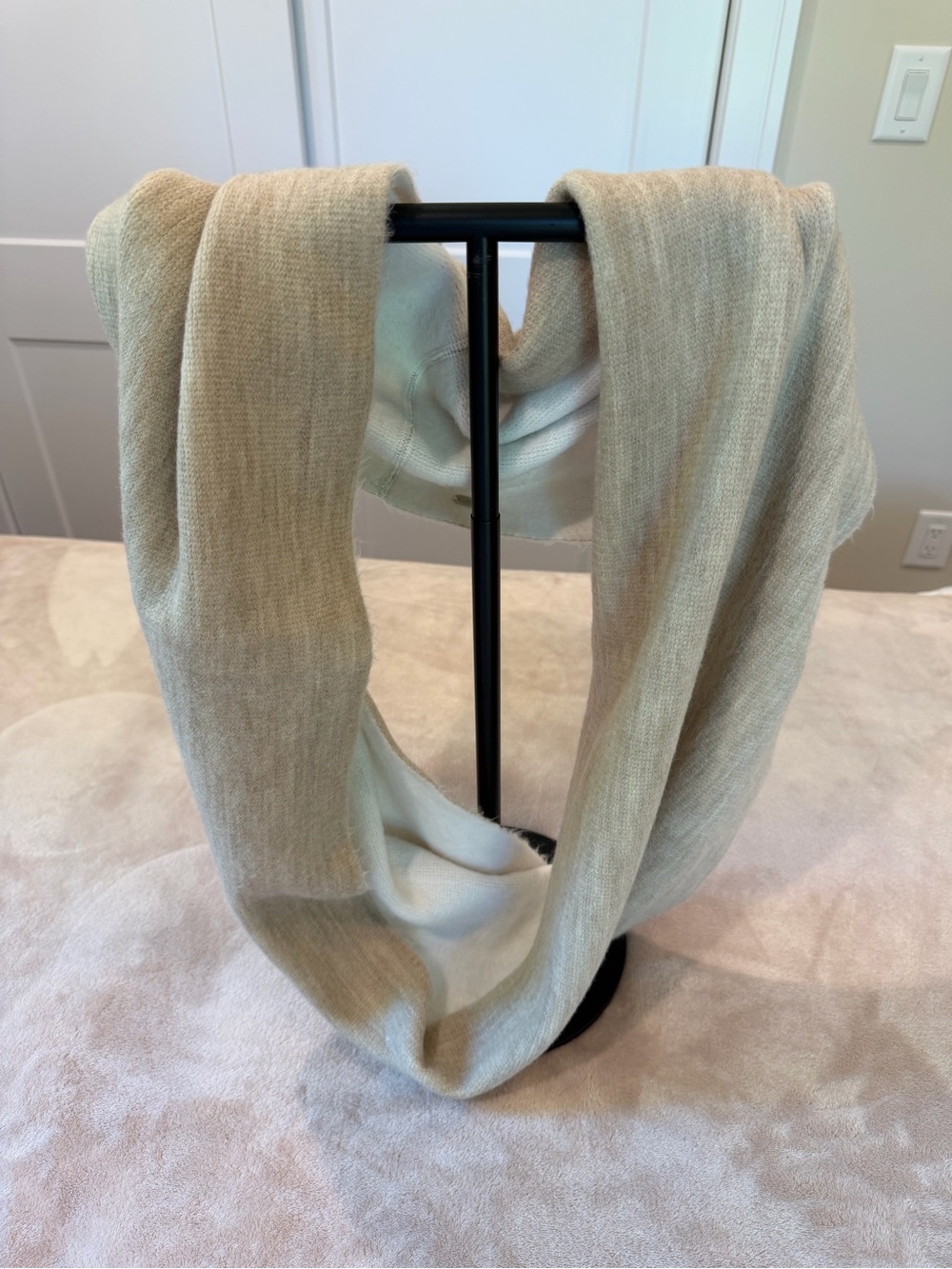 Calvin Klein Beige & Cream Lightweight Infinity Scarf